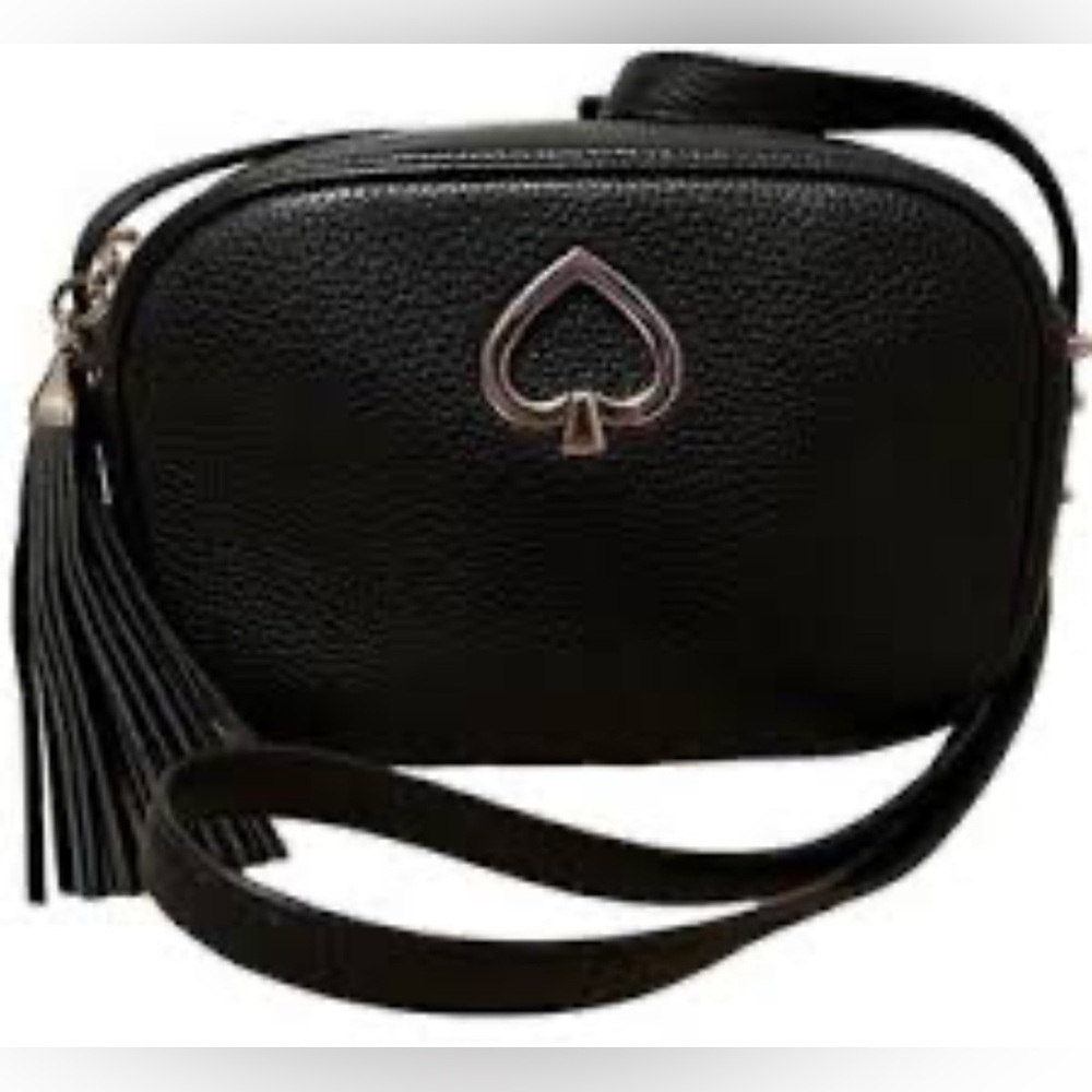 Kate Spade Kourtney Camera Leather Crossbody Bag in Black
